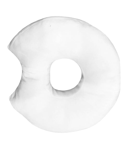 Donut Pillow for Ear Piercings, Side Sleeping Soft - White
