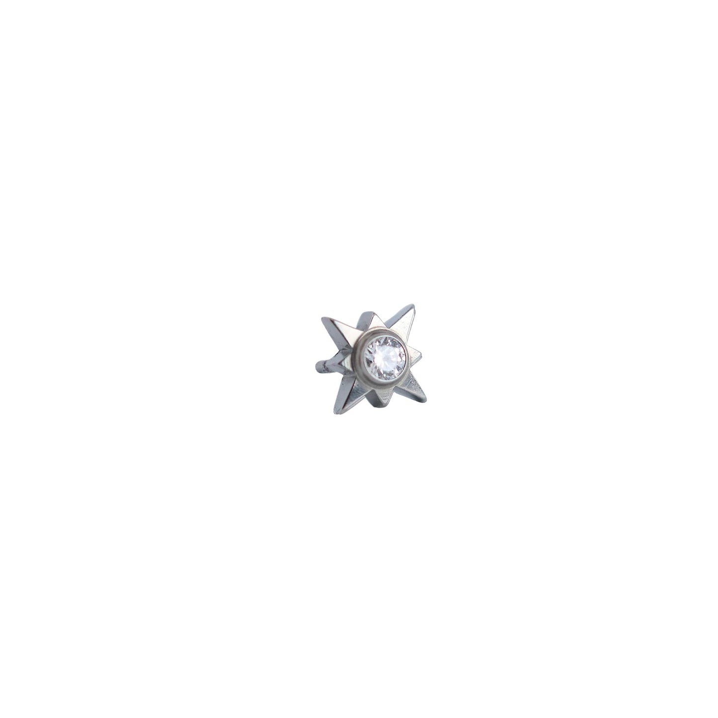 Divinity Metals Titanium Threadless Bezel-Set Twinkle Gem Ends