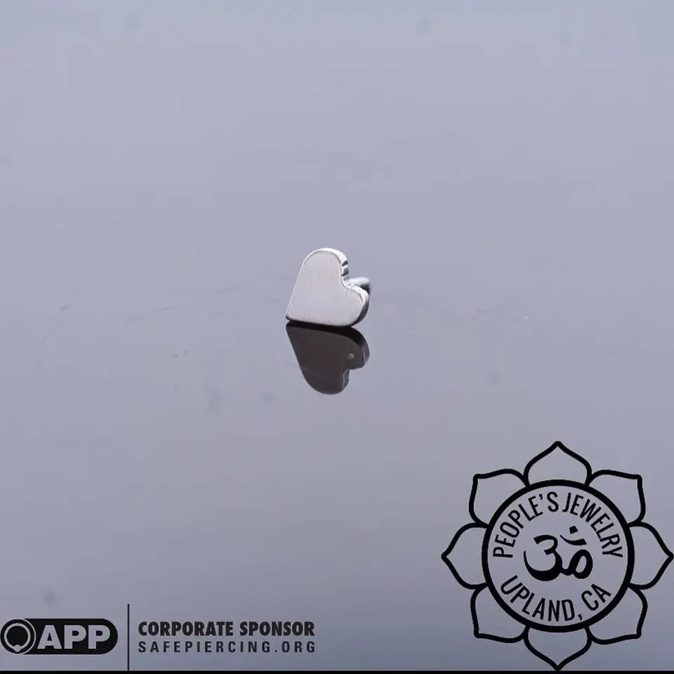 People's Jewelry Titanium Threadless Heart Ends