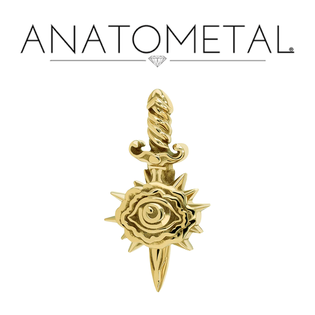 Anatometal 18k Solid Gold Eye of D Dagger Ends