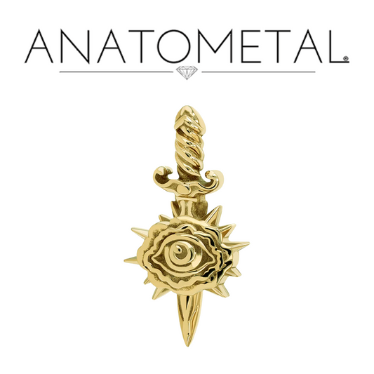 Anatometal 18k Solid Gold Eye of D Dagger Ends