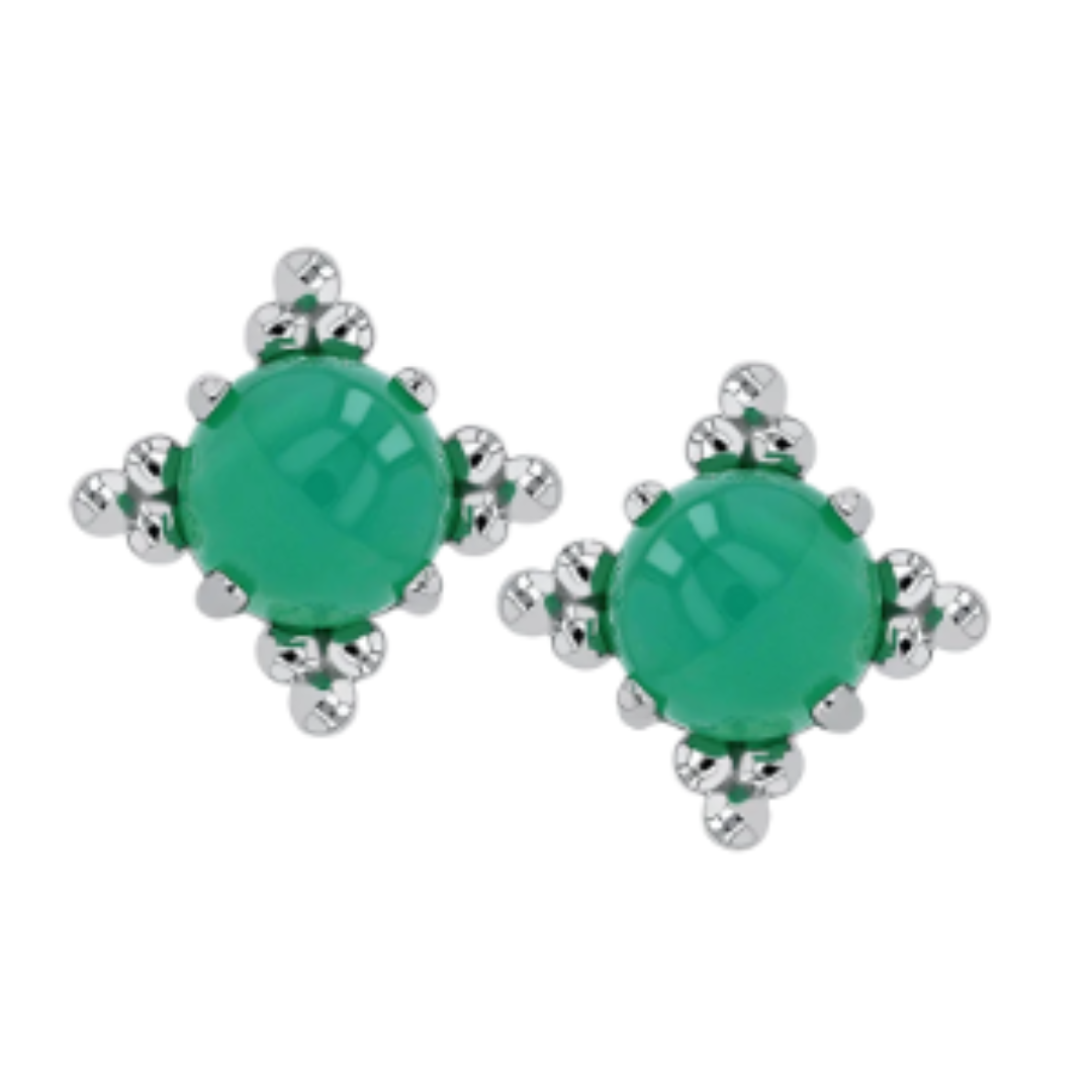 Anatometal 18k Solid Gold Threadless 5mm Genuine Cabochon Zia Ends