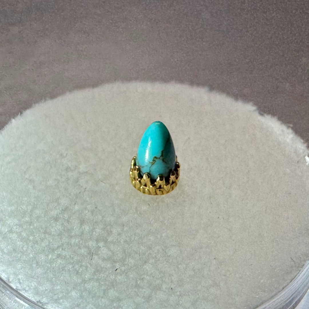 Anatometal 18k Solid Gold Threadless 4mm Synthetic Bullet-Cut King Ends