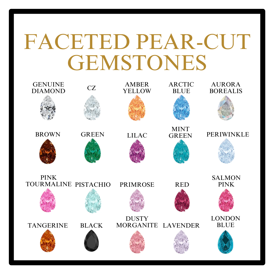 Anatometal 18k Solid Gold Threadless 3 Stone Pear Ends