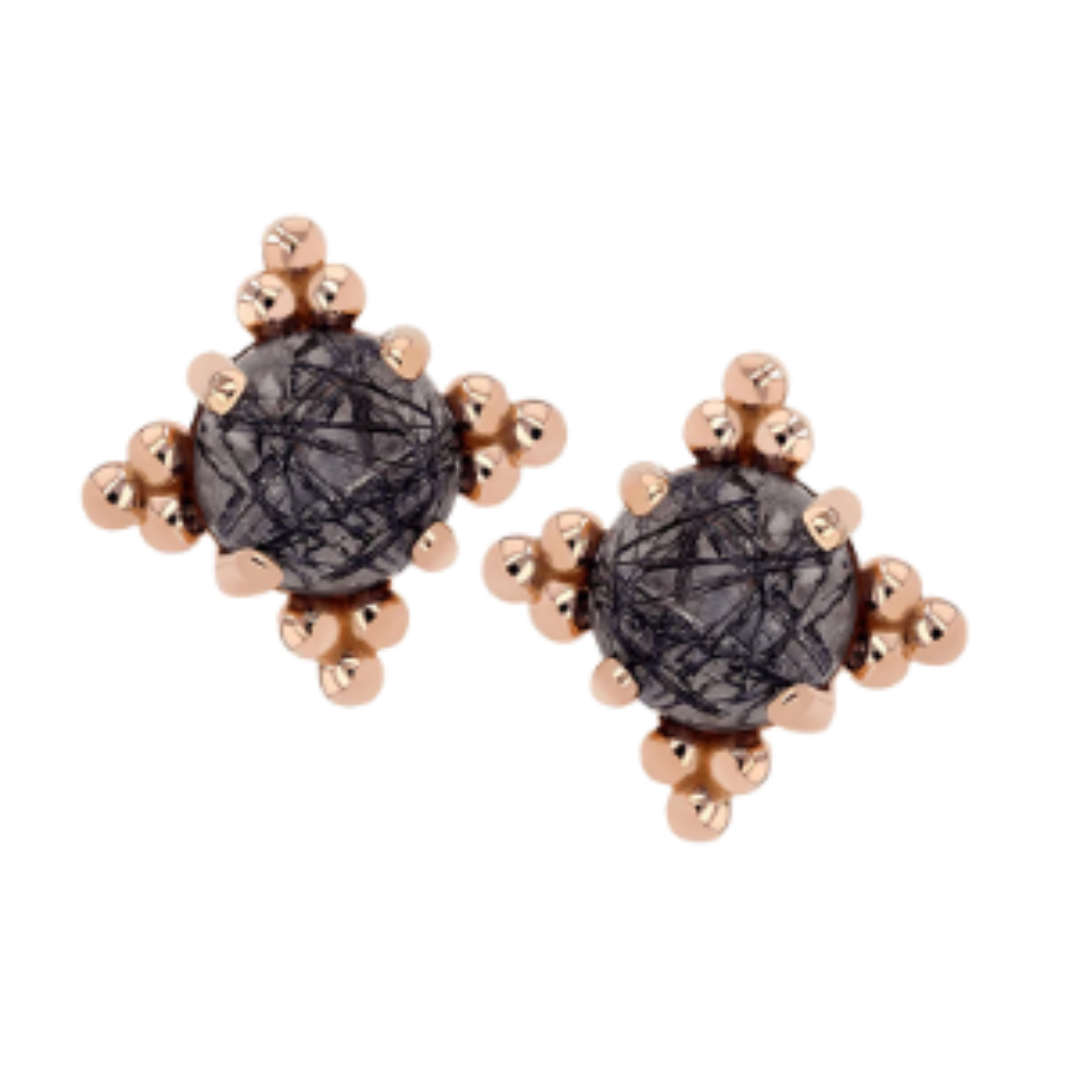 Anatometal 18k Solid Gold Threadless 5mm Genuine Cabochon Zia Ends