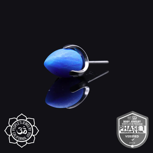 People's Jewelry Titanium Claw-Set Sandblasted Bullet Ends