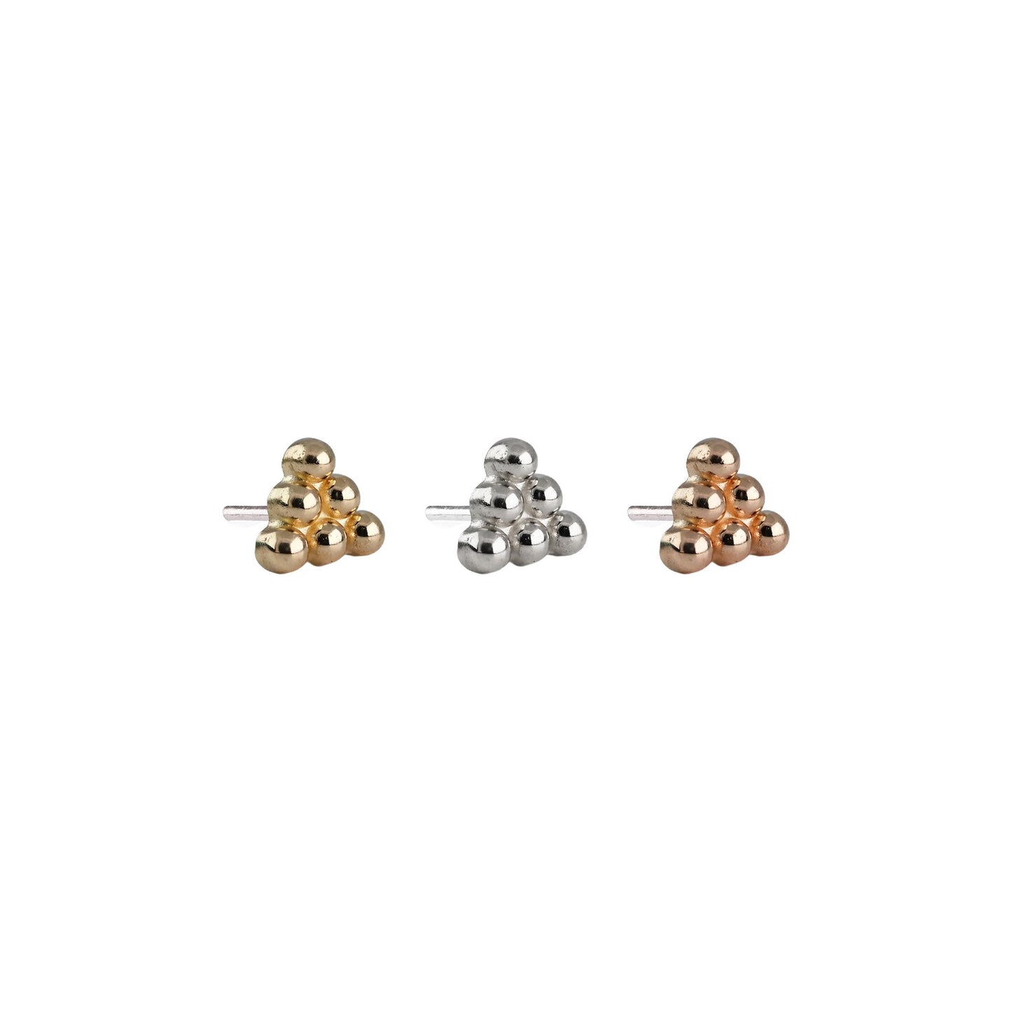 Divinity Metals 14k Solid Gold Threadless Beaded Pyramid Ends