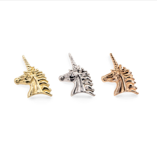 Divinity Metals 14k Solid Gold Threadless Unicorn Ends