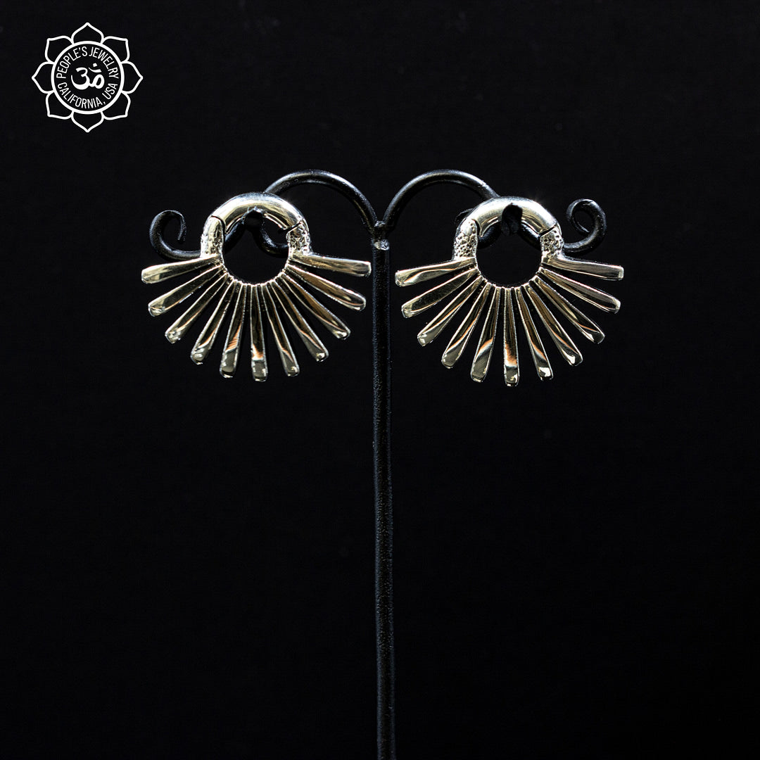 People's Jewelry White Brass Fan Clickers (Pair)