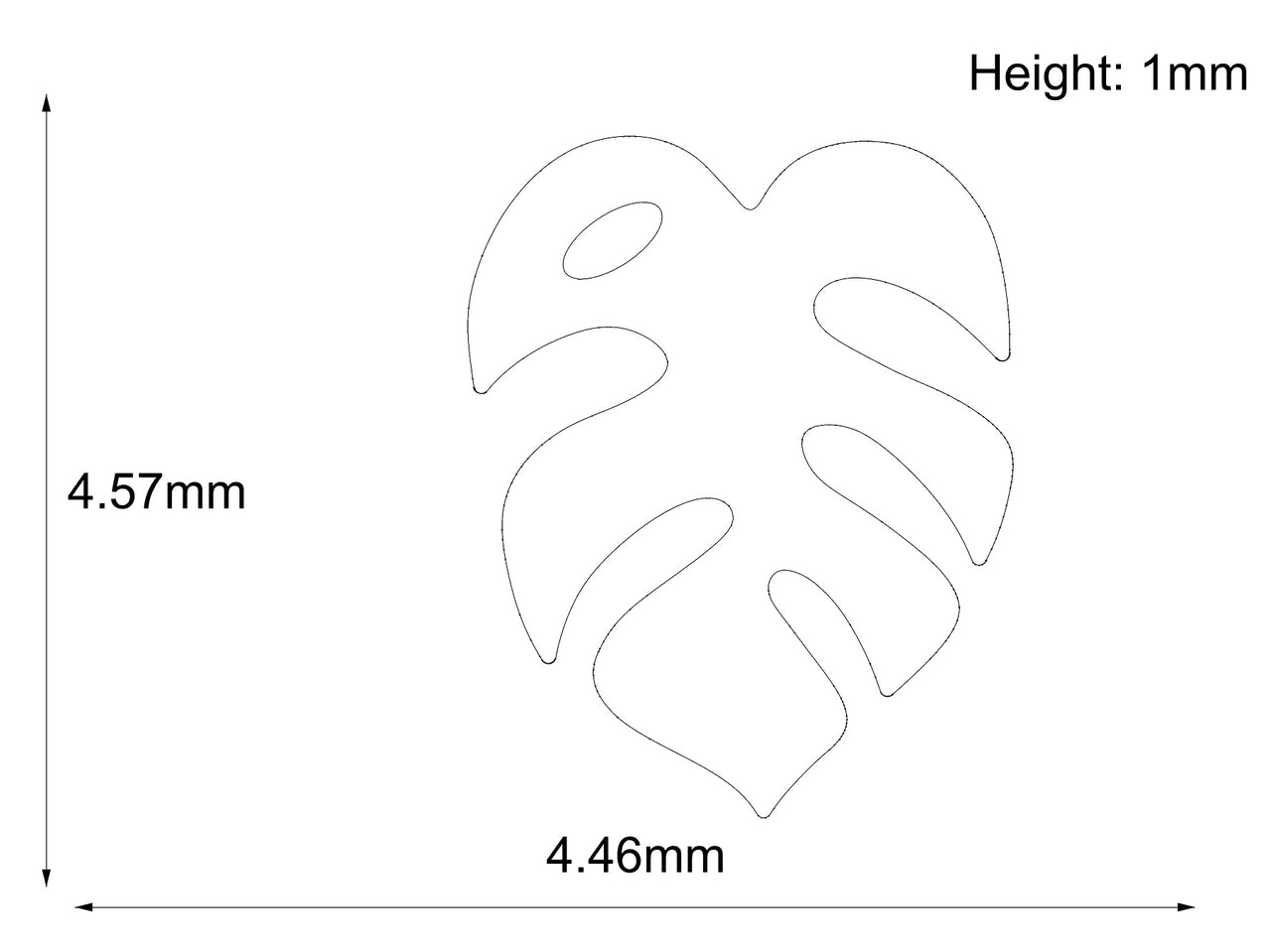 Industrial Strength 18k Solid Yellow Gold Monstera Ends