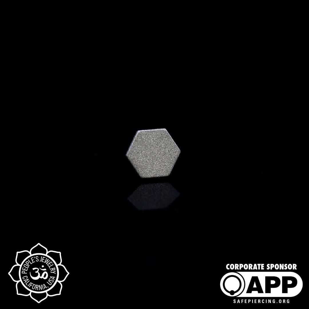 People's Jewelry Titanium Threadless Sandblasted Hex Ends