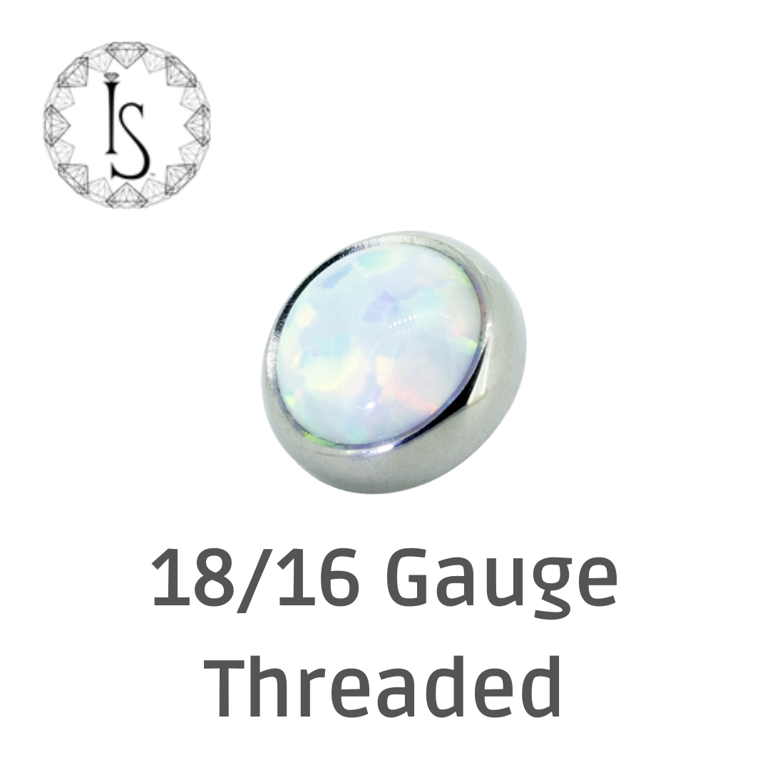 Industrial Strength Titanium Threaded 18/16 Gauge 2-4mm Bezel-Set Cabochon Ends