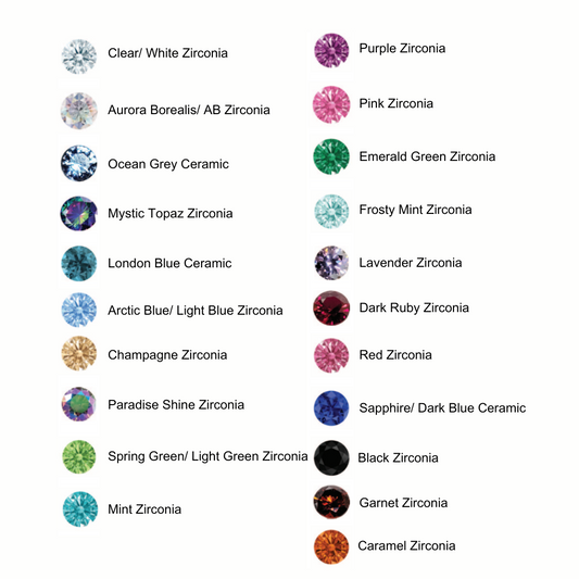 Body Circle Designs Titanium Threadless Bezel-Set Gem Ends