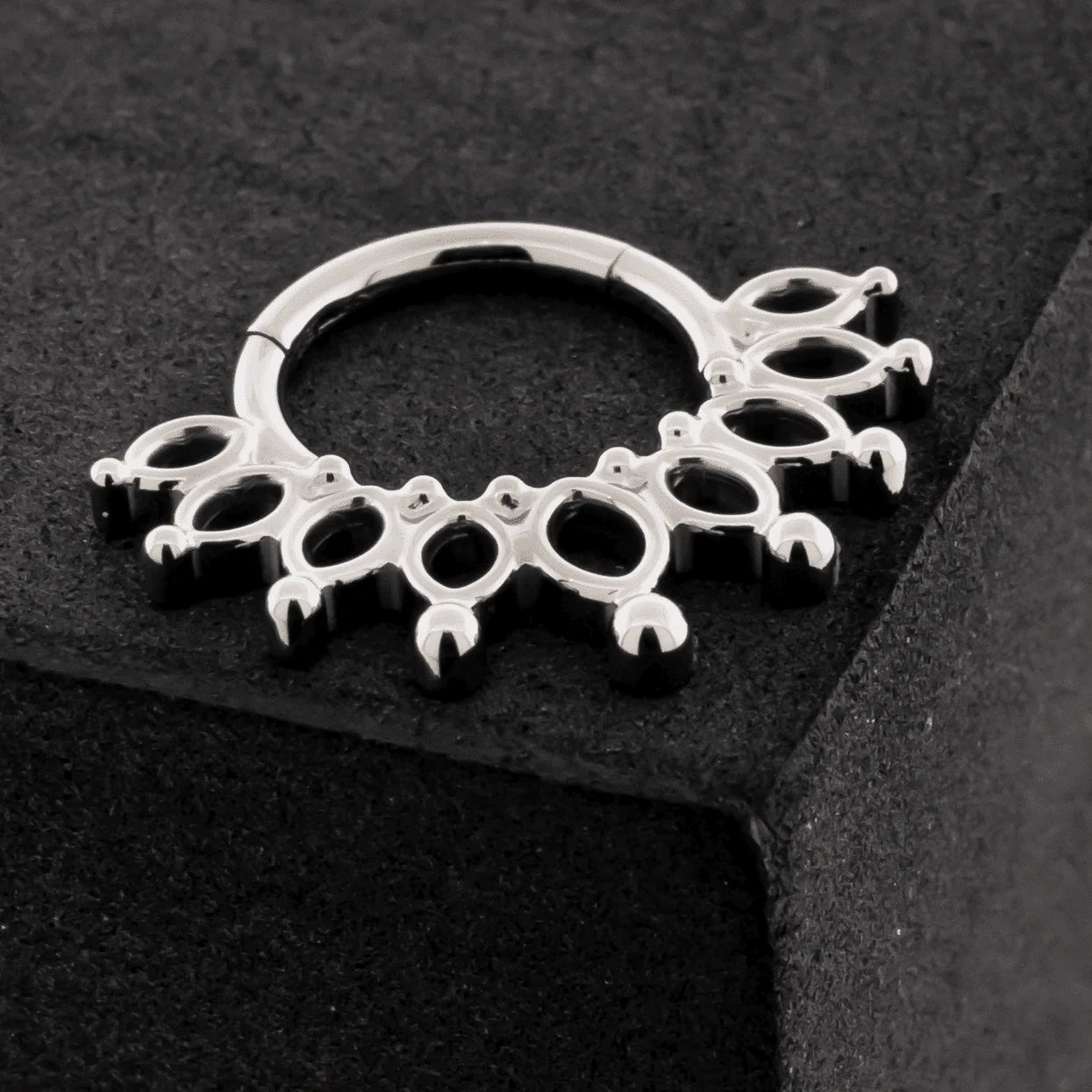 Khrysos Titanium 16 Gauge Cadence Hinged Segment Rings