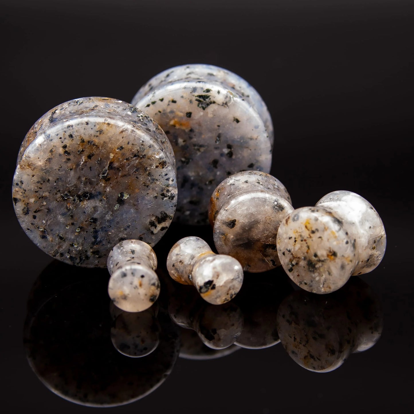 People's Jewelry Grass Quartz Double Flare Plugs