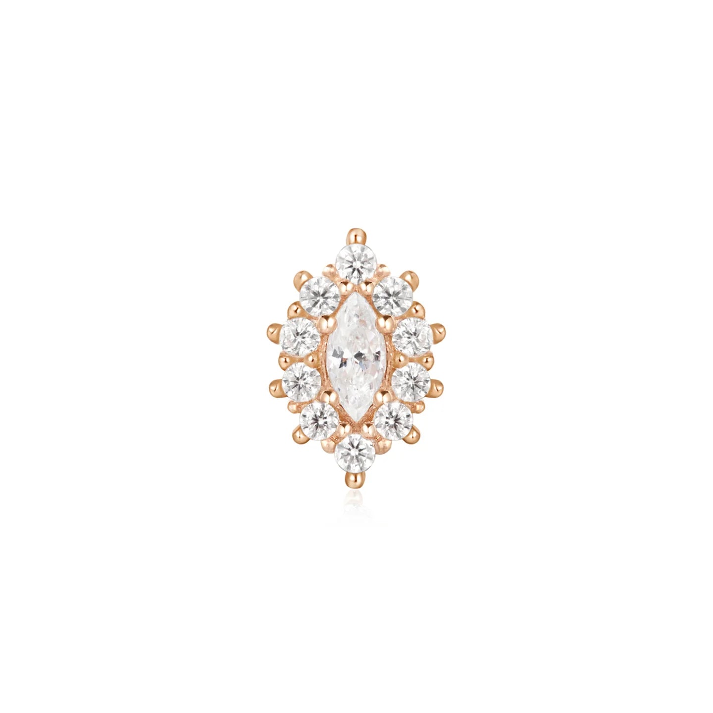 Ember Body Jewelry 14k Solid Gold Marquise Halo Ends