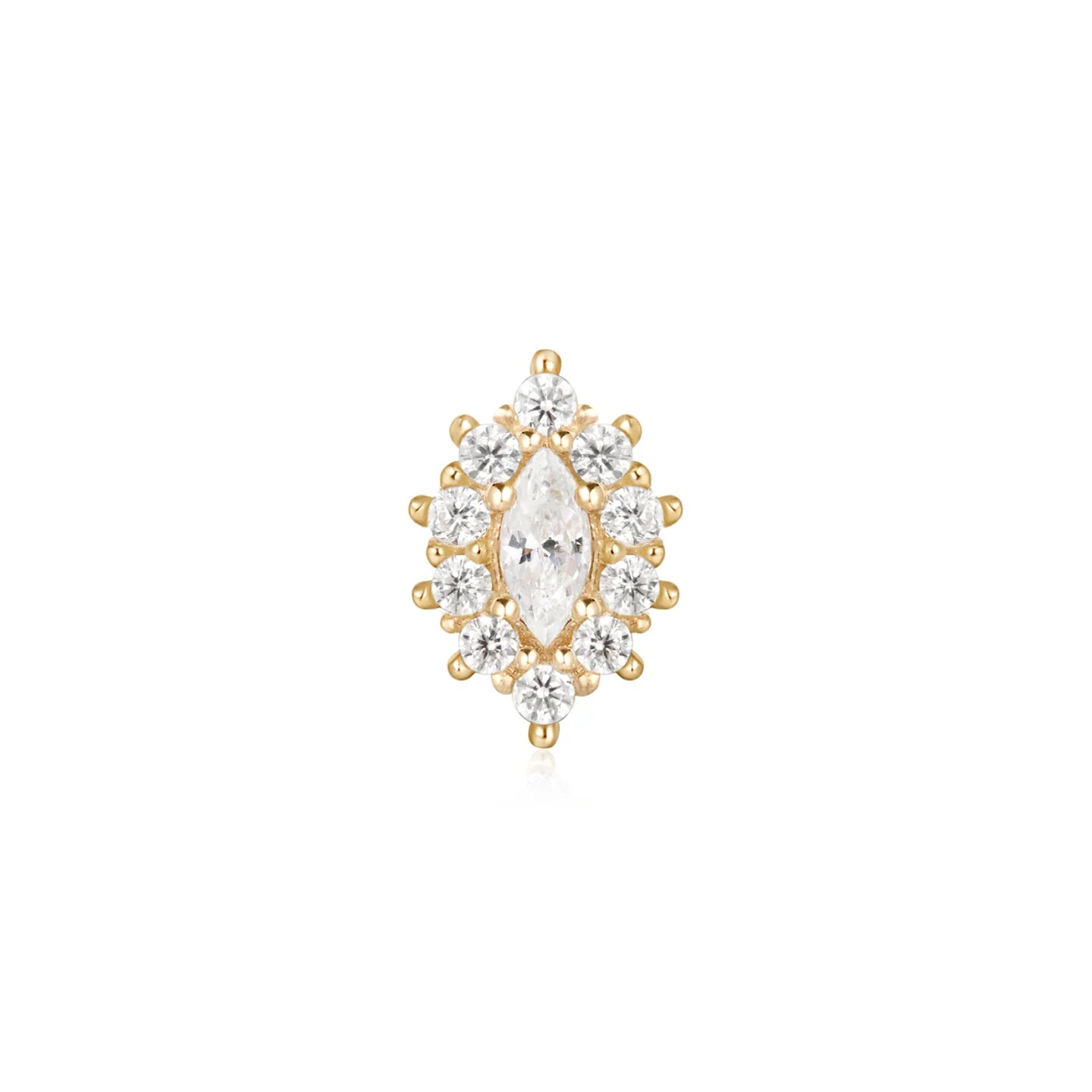 Ember Body Jewelry 14k Solid Gold Marquise Halo Ends