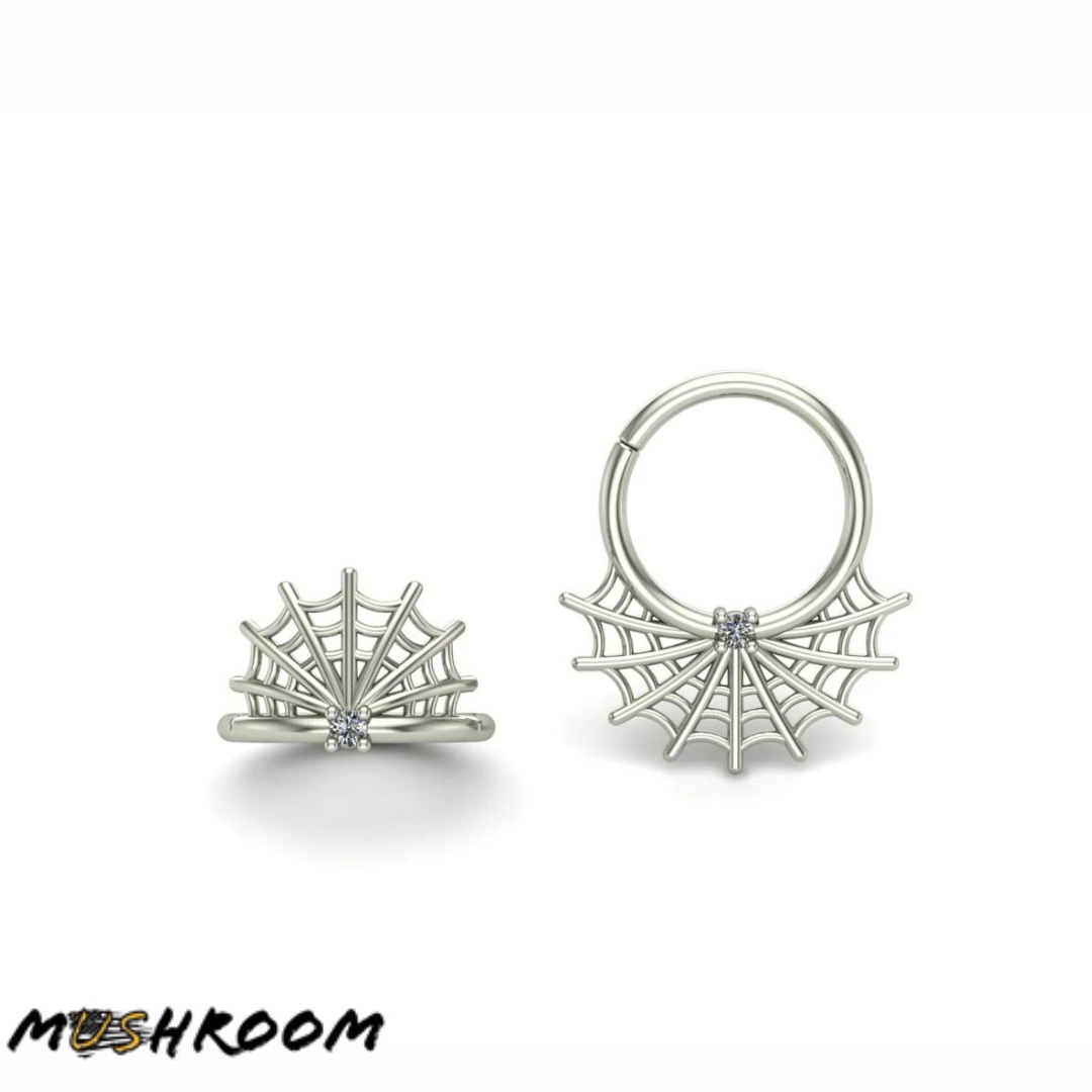 Mushroom Body Jewelry 14k Solid Gold 16 Gauge Navel Orientation Web Clickers