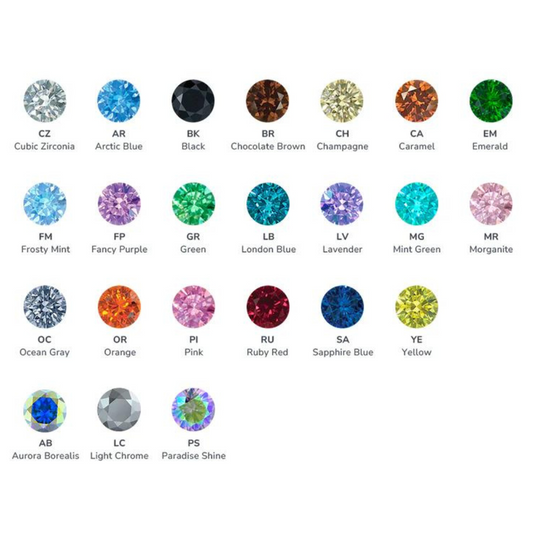 NeoMetal Titanium Threadless Trinity Gem Ends