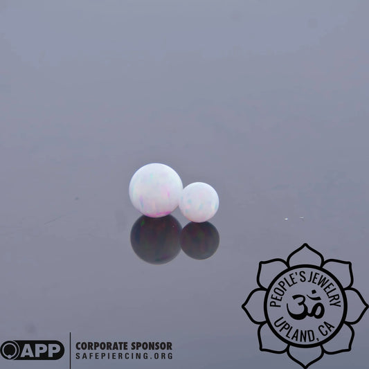 People's Jewelry Synthetic Opal and Stone Captive Balls