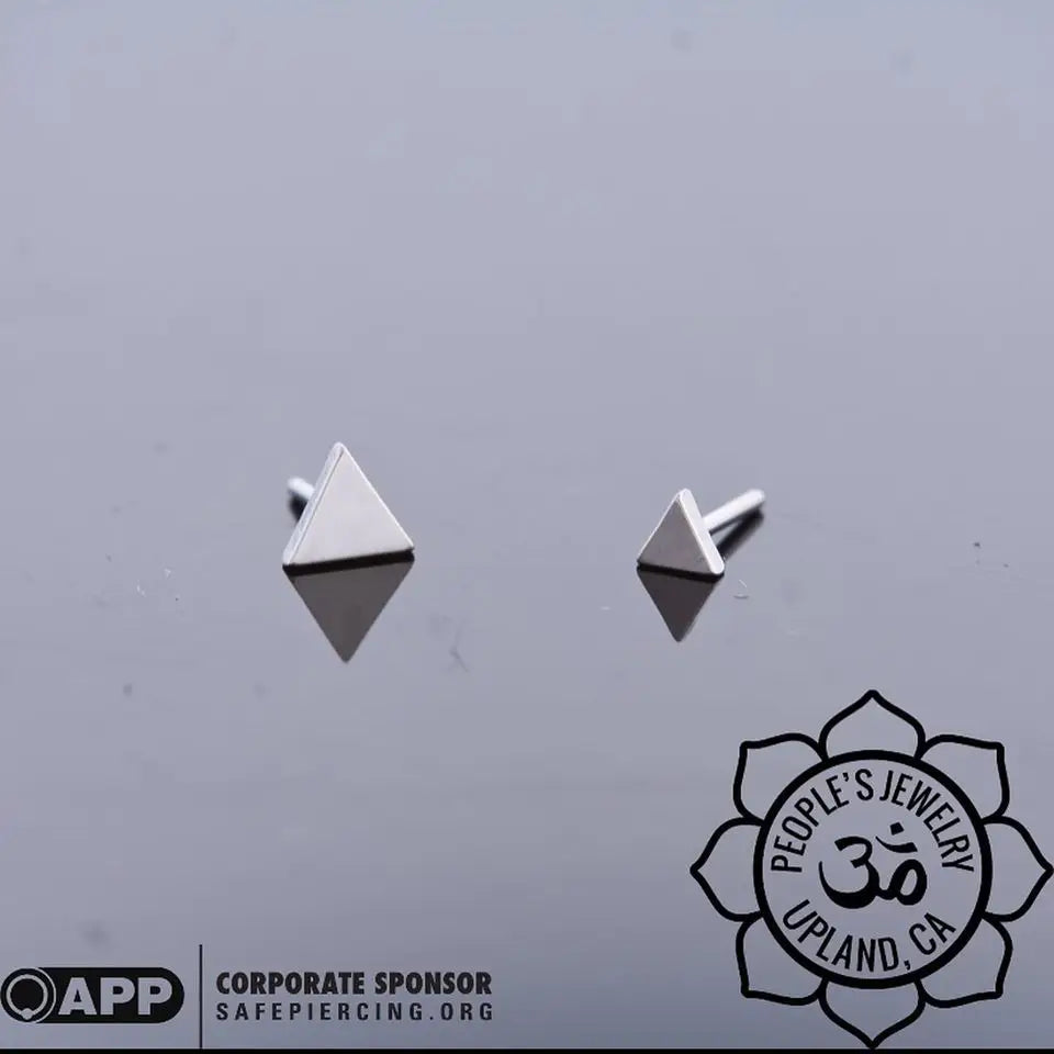 People's Jewelry Titanium Threadless Triangle Ends