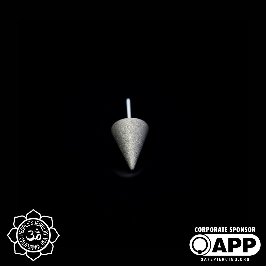 People's Jewelry Titanium Threadless Sandblasted Spike Ends