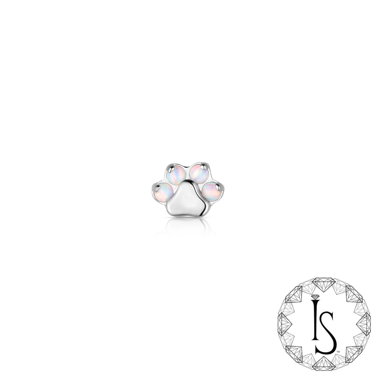 Industrial Strength Titanium Faux-pal Gem Paw Print Ends