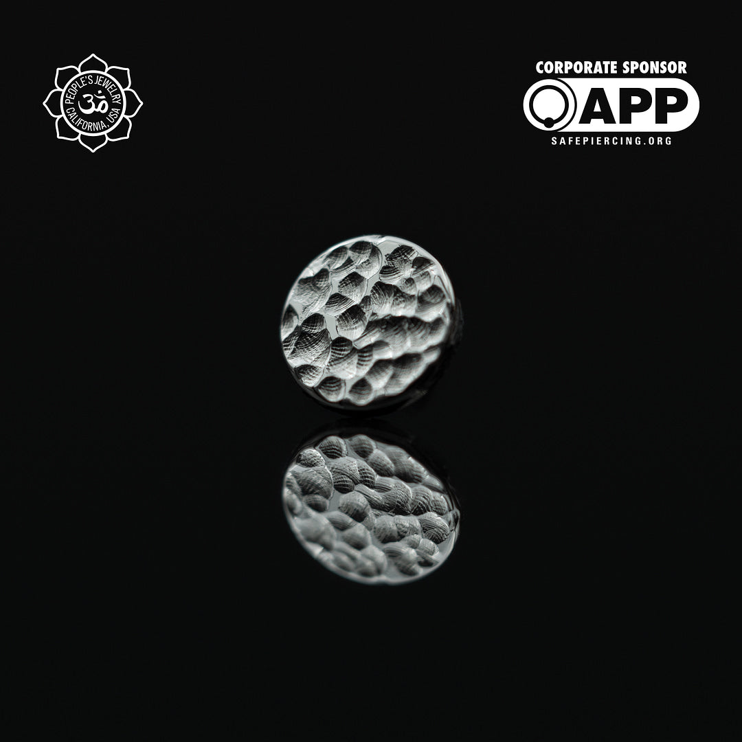 People's Jewelry Titanium Threadless Textured Disk Ends