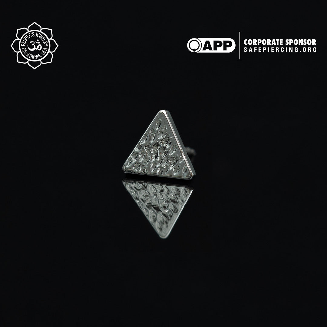 People's Jewelry Titanium Threadless Textured Triangle Ends