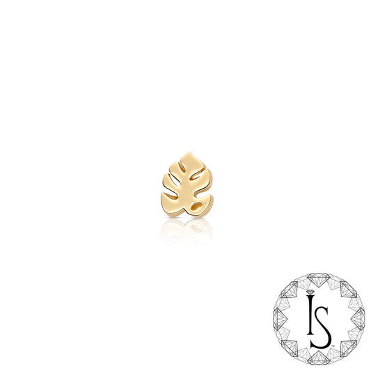 Industrial Strength 18k Solid Yellow Gold Monstera Ends