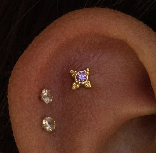 Divinity Metals 14k Solid Gold Threadless Ego Ends