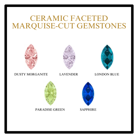 Anatometal 18k Solid Gold 4x2mm Ceramic, Passion Topaz & Zirconia Lindsey Ends