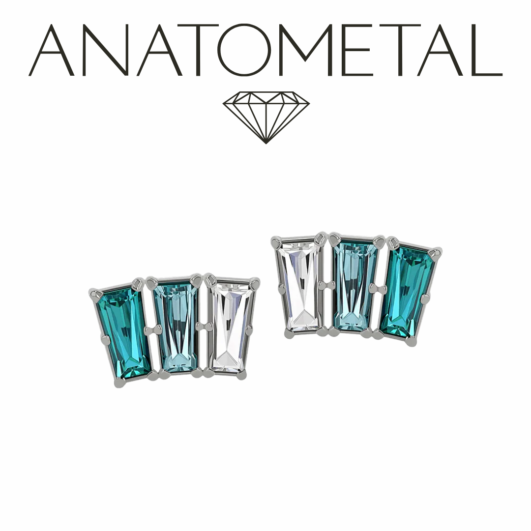 Anatometal 18k Solid Gold Tapered Baguette Fan Ends