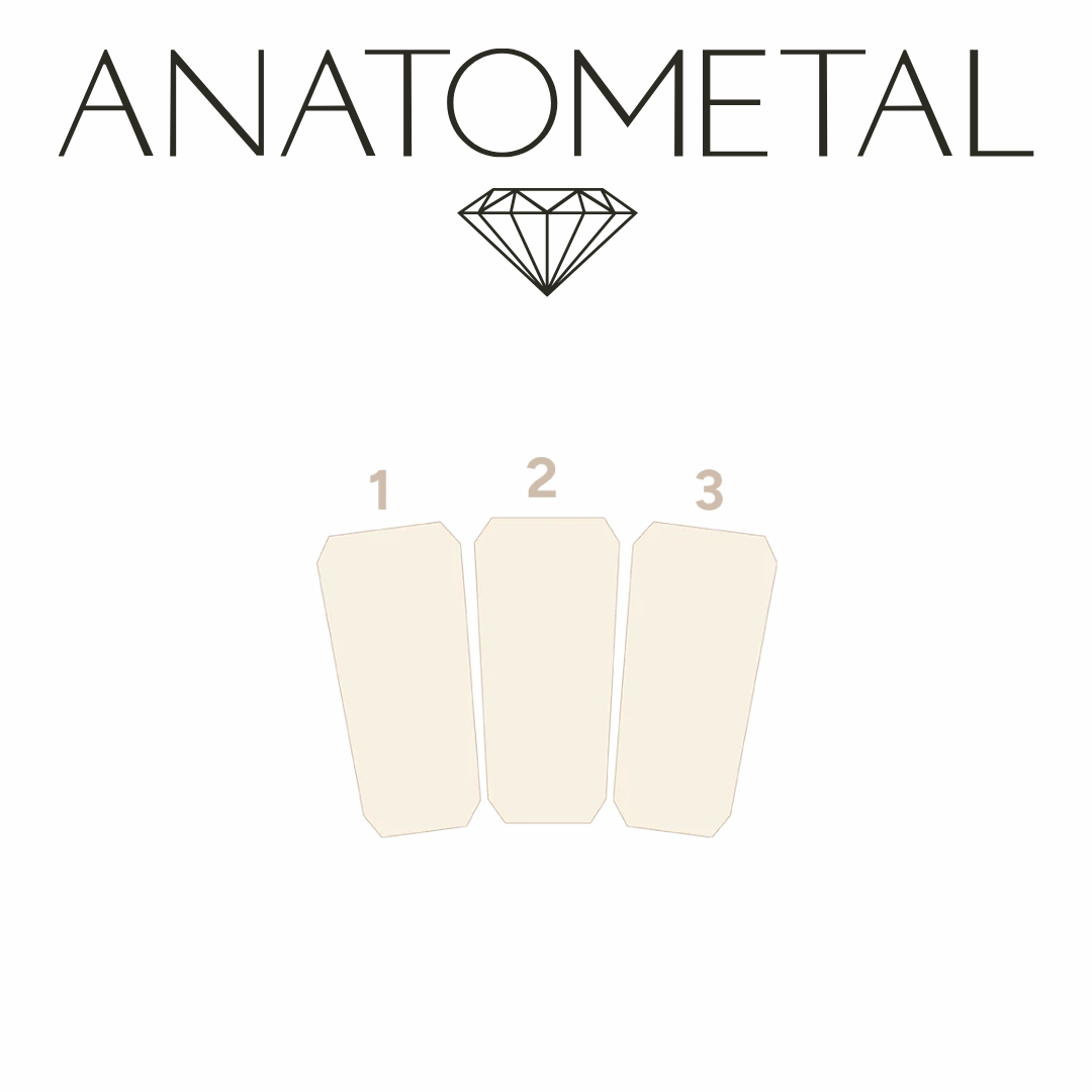 Anatometal 18k Solid Gold Tapered Baguette Fan Ends