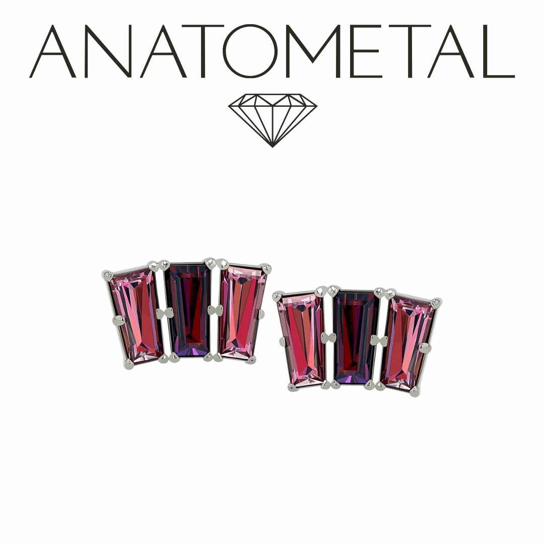 Anatometal 18k Solid Gold Tapered Baguette Fan Ends