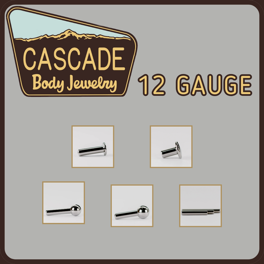 Cascade Body Jewelry Titanium 12 Gauge Posts