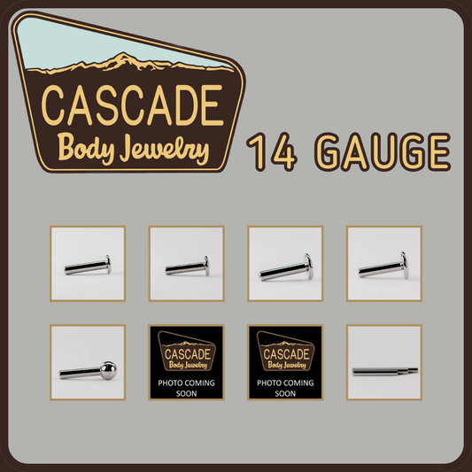 Cascade Body Jewelry Titanium 14 Gauge Posts