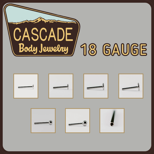Cascade Body Jewelry Titanium 18 Gauge Posts
