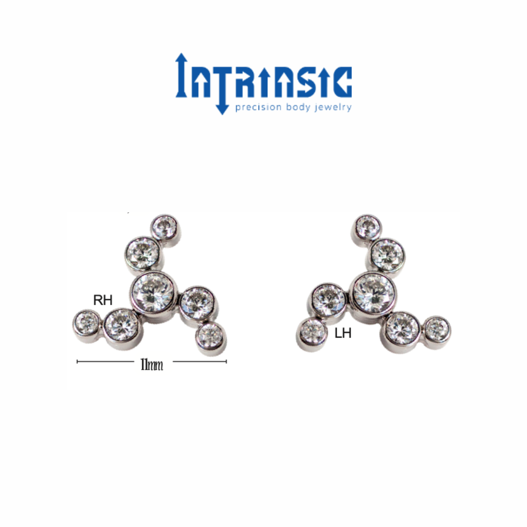 Intrinsic Titanium 7 Gem Swirl Ends (Left)