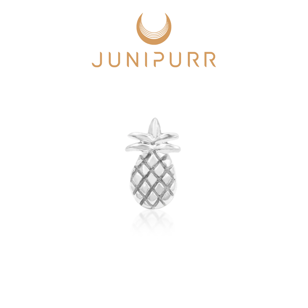 Junipurr 14k Solid Gold Threadless Pineapple Ends