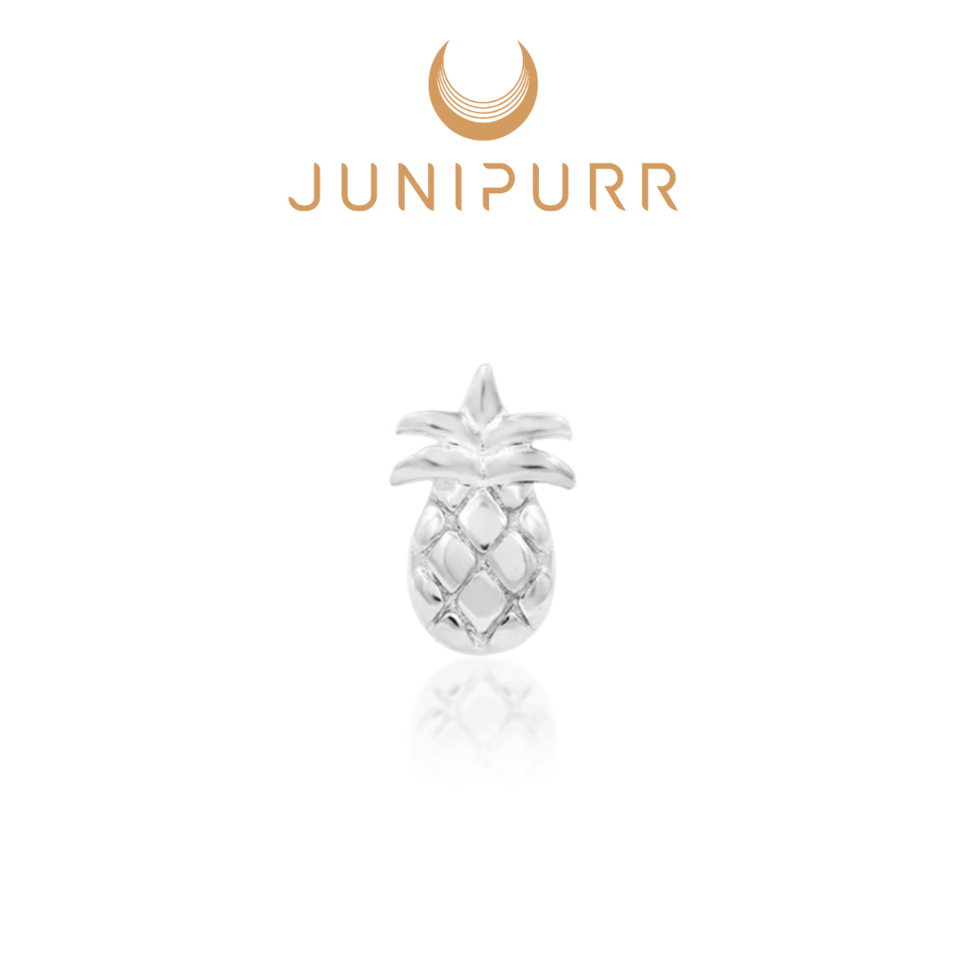Junipurr 14k Solid Gold Threadless Pineapple Ends