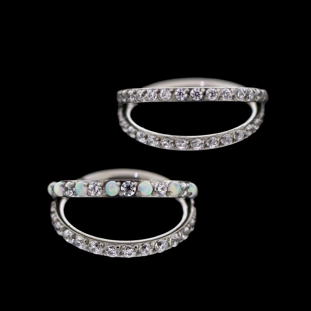 Khrysos Titanium 18 Gauge 8mm Cerise Hinged Segment Rings