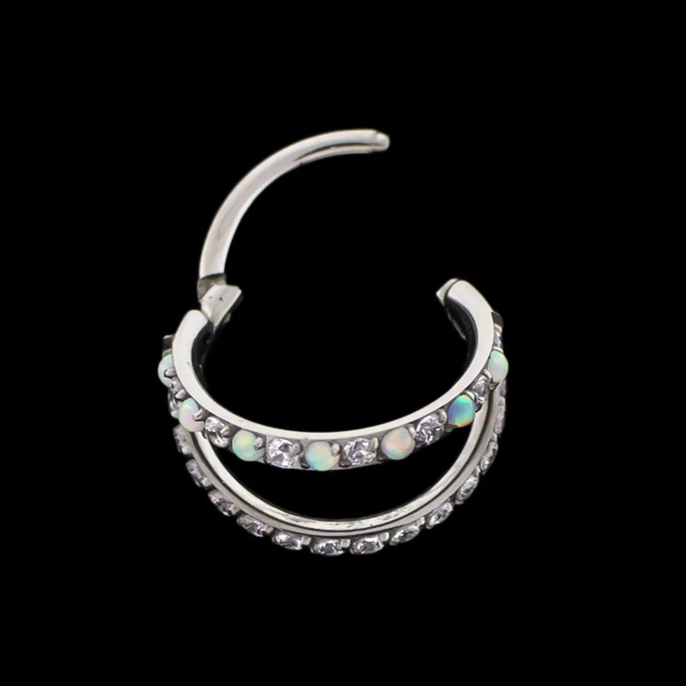 Khrysos Titanium 18 Gauge 8mm Cerise Hinged Segment Rings