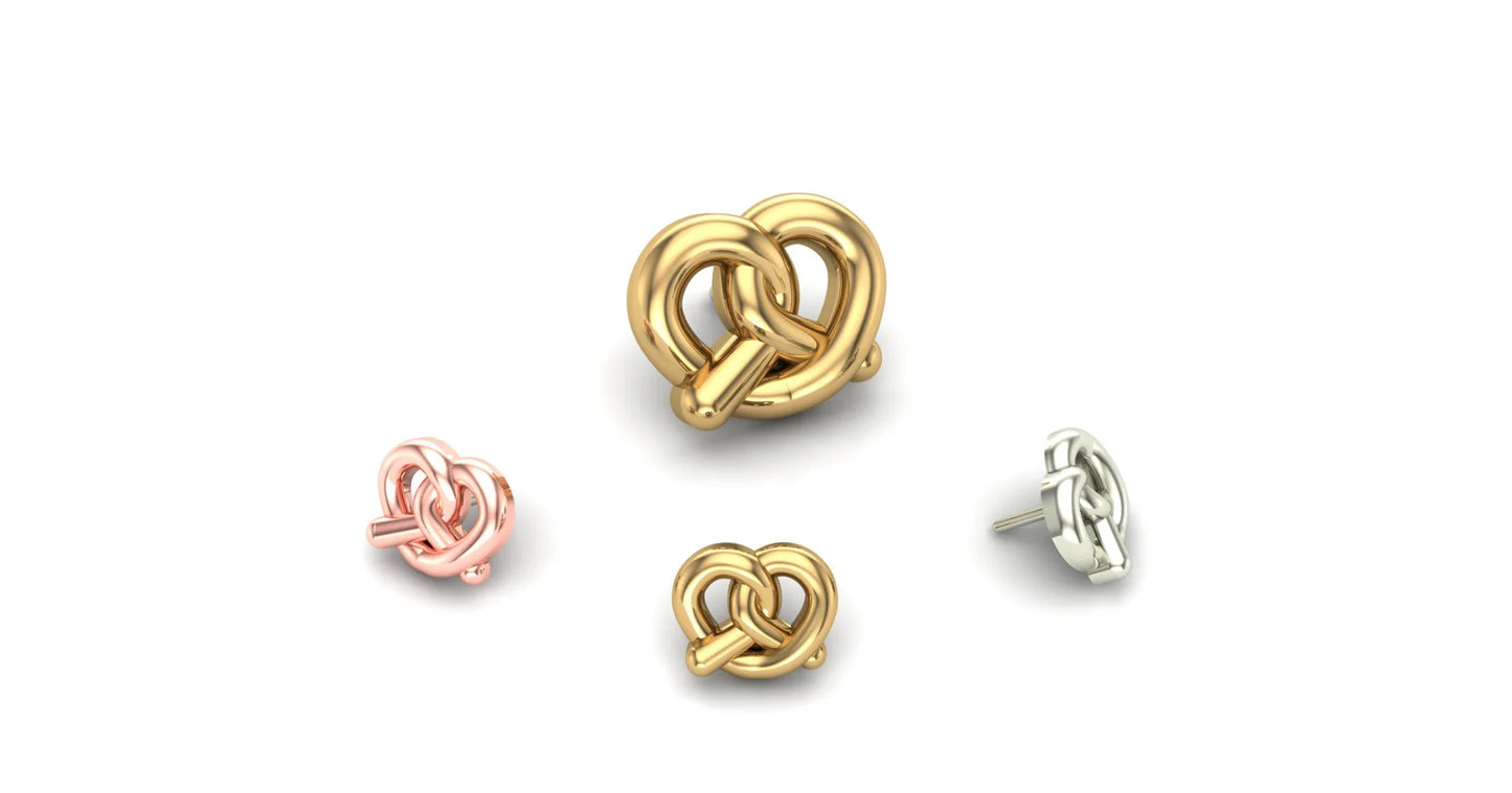 Mushroom Body Jewelry 14k Solid Gold Pretzel Ends