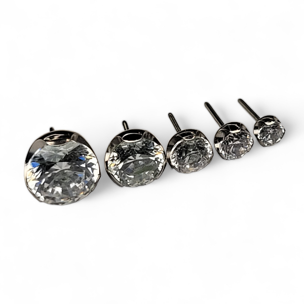 Body Circle Designs Titanium Threadless 2-3mm Prong-Set Gem Ends
