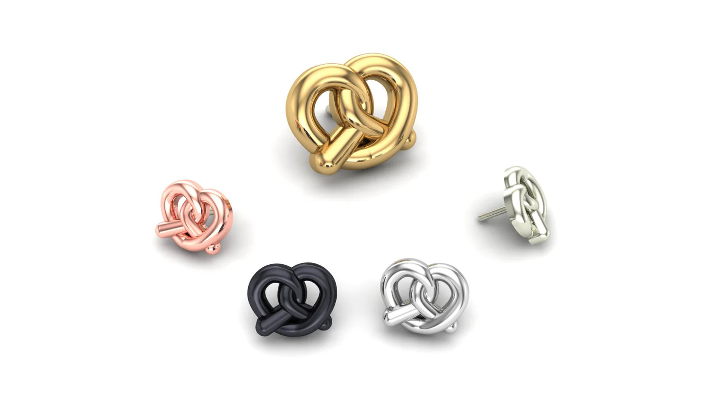 Mushroom Body Jewelry 14k Solid Gold Pretzel Ends