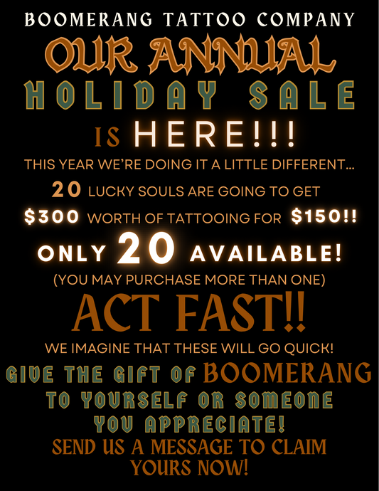 $300 worth of tattooing for $150!