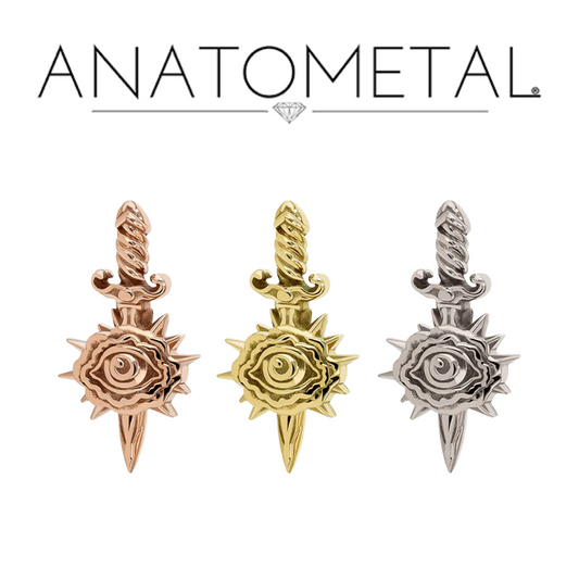 Anatometal 18k Solid Gold Eye of D Dagger Ends