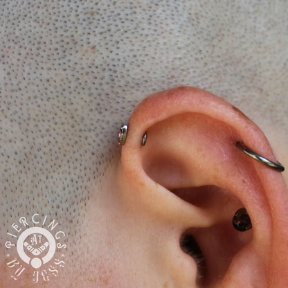 Anatometal 18k Solid Gold Threadless 4x2mm Ceramic, Passion Topaz & Zirconia Lindsey Ends