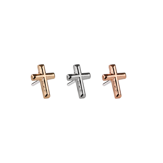 Divinity Metals 14k Solid Gold Threadless Cross Ends